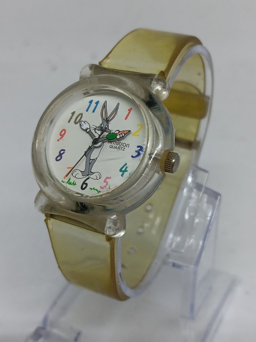 VINTAGE 1994 Armitron 30mm Looney Tunes "Bugs Bunny" Character Acrylic Watch
